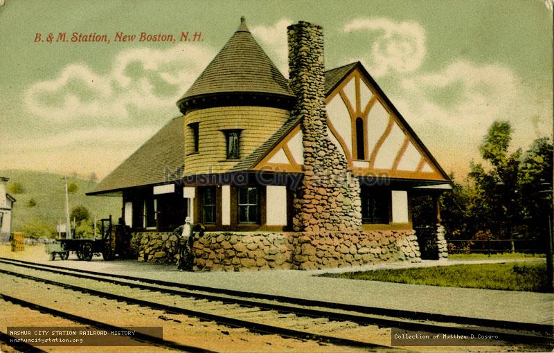 Postcard: Boston & Maine Station, New Boston, New Hampshire